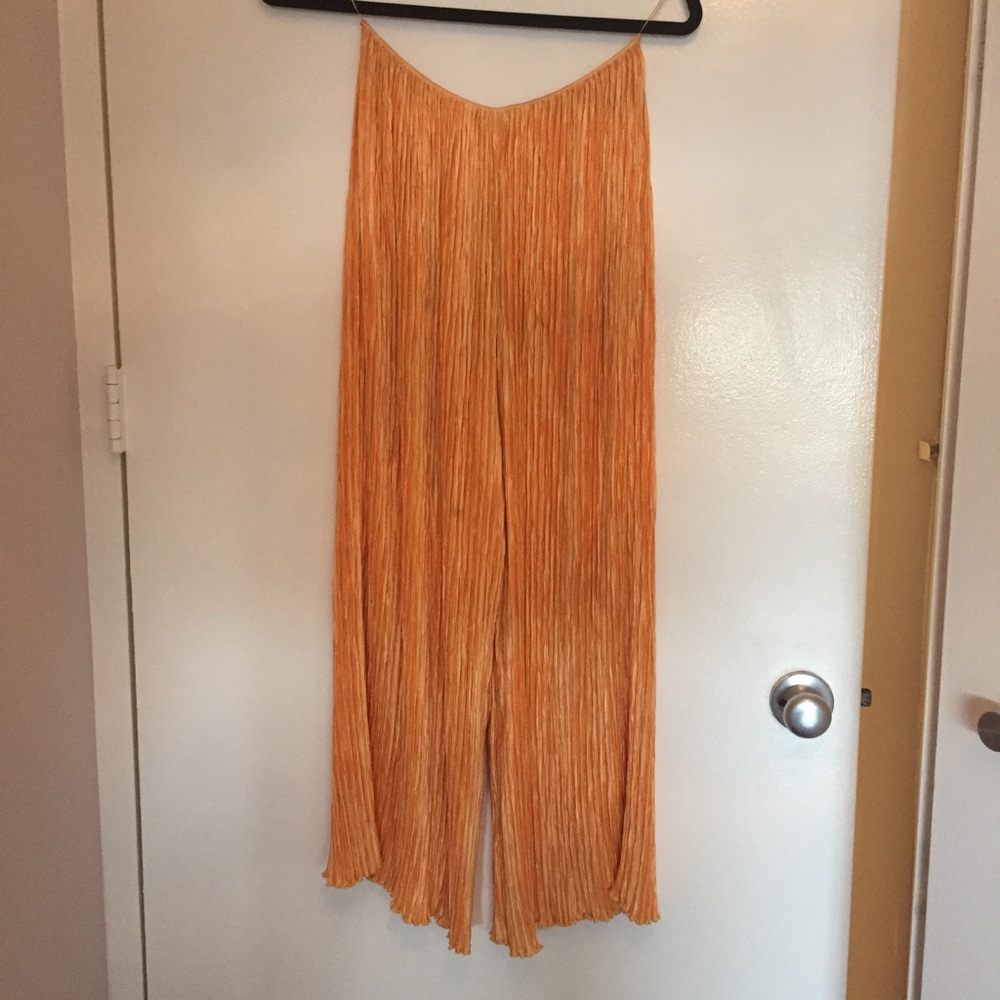 RARE Mary McFadden couture vintage pleated crop pants